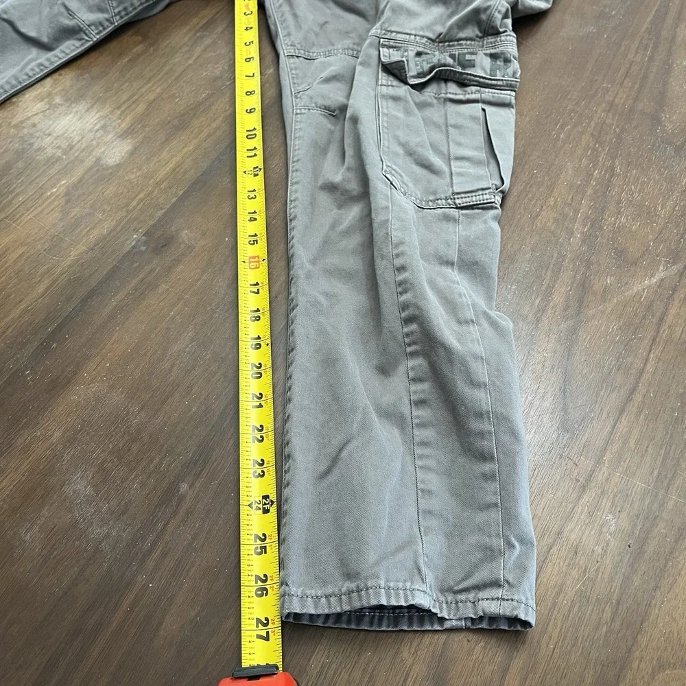 True Religion Marco Cargo Joggers Men's 32 Gray Khaki Pockets Pants 34x27